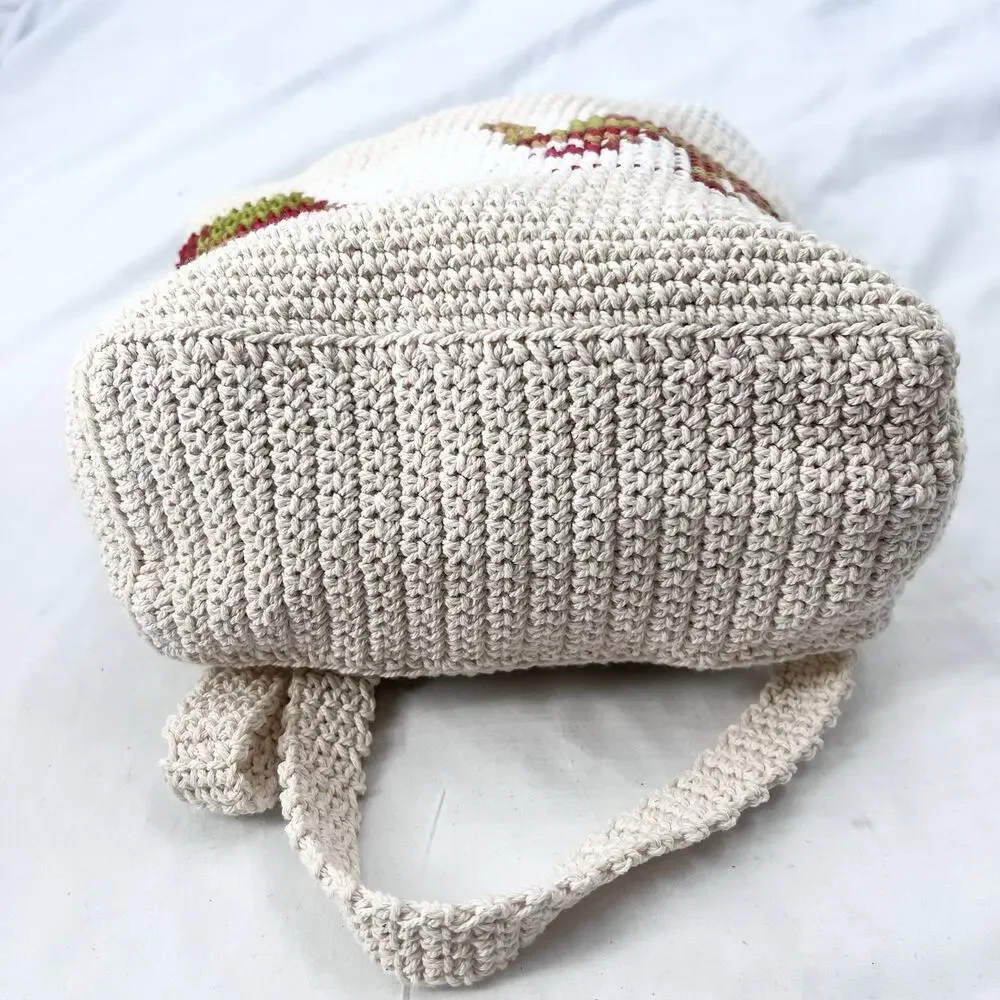 Handmade Boho Crochet Backpack Nap Sack Elephant Design & Matching Bucket Hat